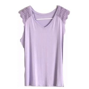 Ave & Viv Shy Lavender Tank Top Plus Size